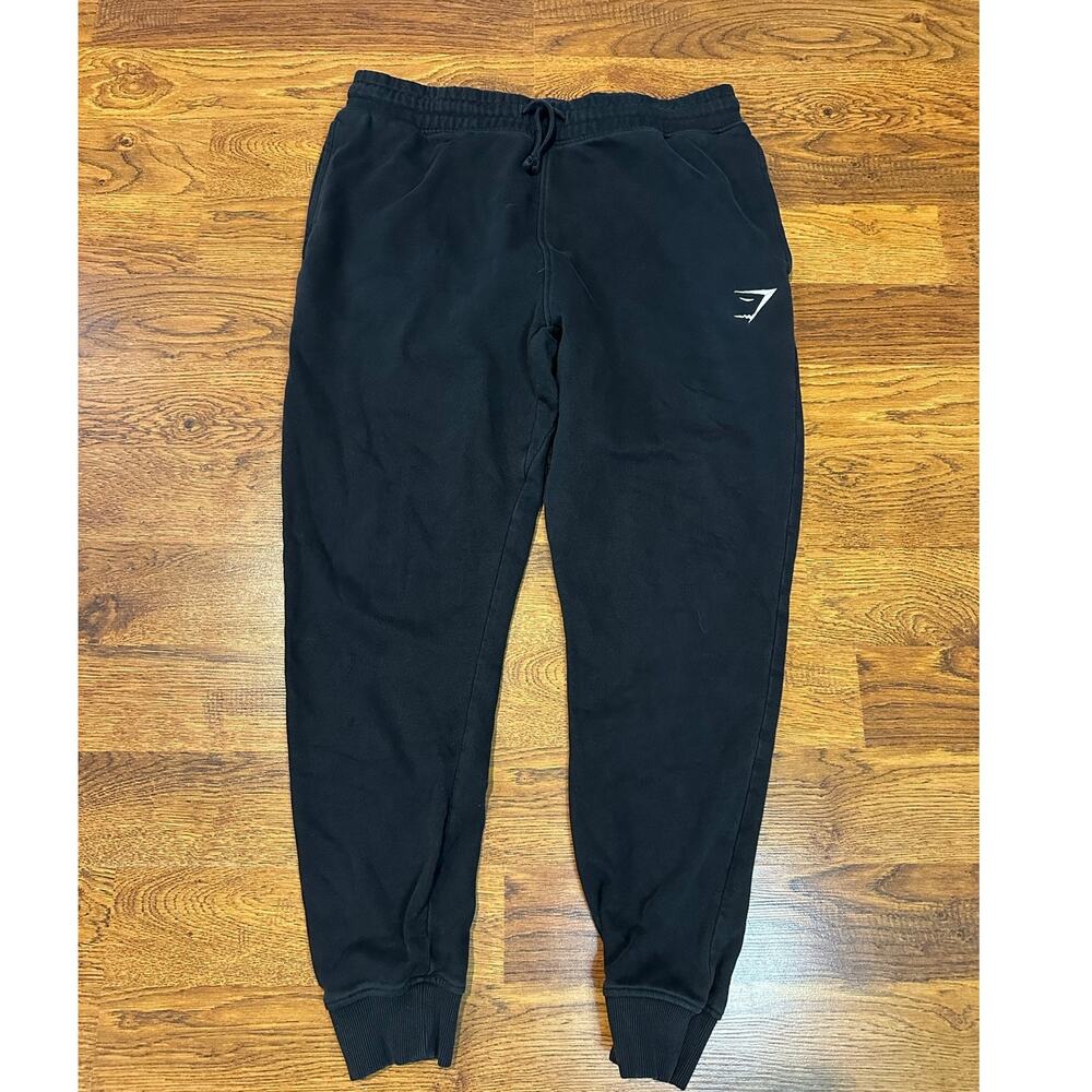 Gymshark Men's Cotton Blend Jogger Sweatpants Black Large Streetwear Casual